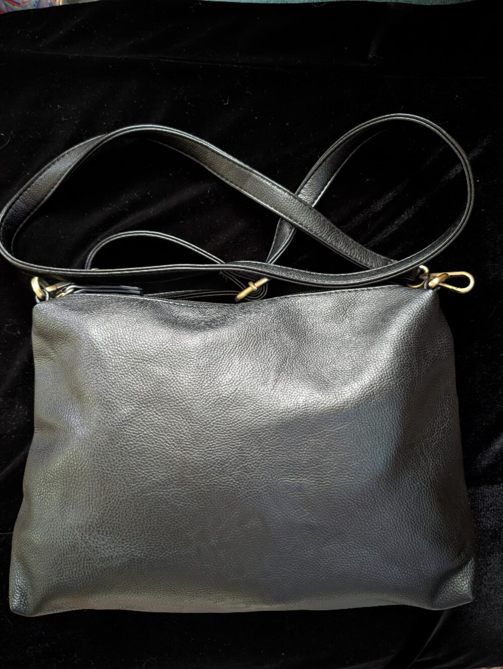 Joy Susan Classic Black Leather Crossbody Bag - Minimalist Everyday Style
